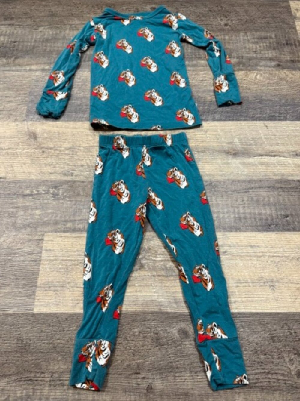 Posh Peanut 2T Pajamas Tiger Heart Print